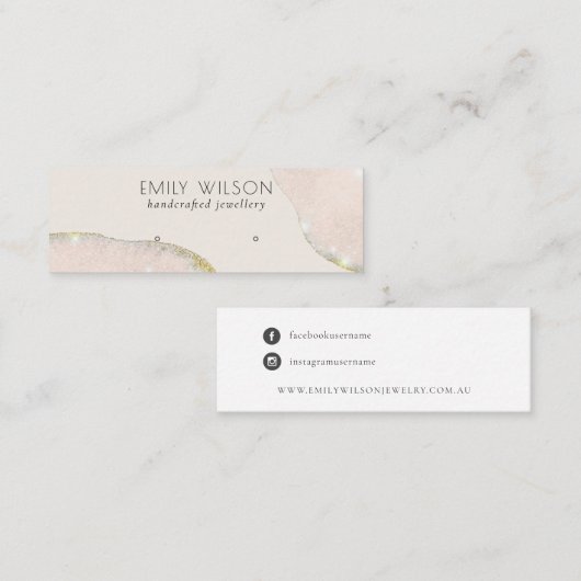 Abstrakter Glitzer Rose Gold Stuhlvortrag Mini Visitenkarte (Vorne/Hinten)