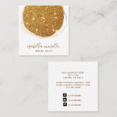 Abstrakter Glitzer Skriptname Makeup Artist Quadratische Visitenkarte (Vorne/Hinten)