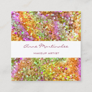 Abstrakter Glitzer Stars Square Business Card Quadratische Visitenkarte