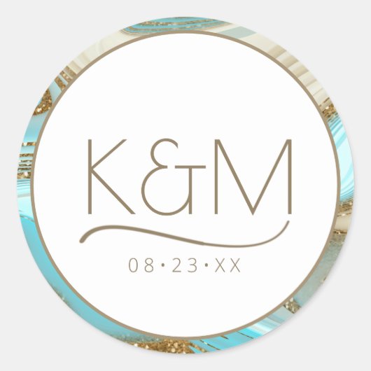 Abstrakter Glitzer Strata Border Wedding ID903 Runder Aufkleber (Vorderseite)