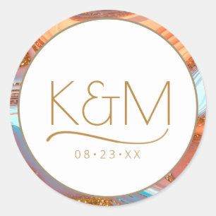 Abstrakter Glitzer Strata Border Wedding SW Wt ID9 Runder Aufkleber