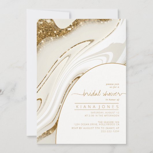 Abstrakter Glitzer Strata Brautparty Elfenbeinküst (Vorderseite)