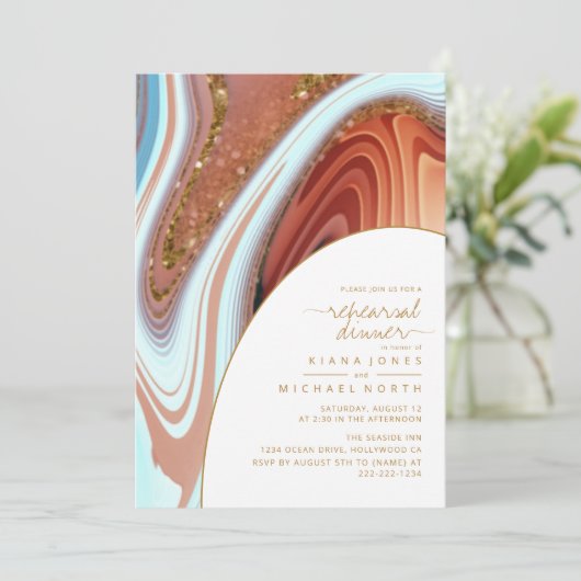 Abstrakter Glitzer Strata Probe Dinner Wht ID903 (Stehend Vorderseite)