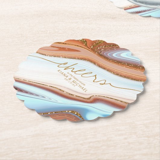 Abstrakter Glitzer Strata Wedding Cheers SW ID903 Untersetzer (angewinkelt)