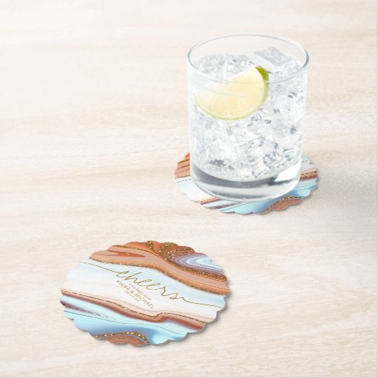 Abstrakter Glitzer Strata Wedding Cheers SW ID903 Untersetzer (Vor Ort)