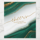 Abstrakter Glitzer Strata Wedding Cheers Wt Gr ID9 Weinetikett (Einzelnes Label)