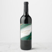 Abstrakter Glitzer Strata Wedding Cheers Wt Gr ID9 Weinetikett (Vorderseite)