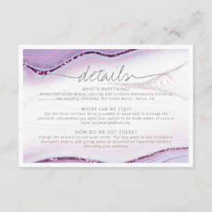 Abstrakter Glitzer Strata Wedding Details, ID903 Begleitkarte