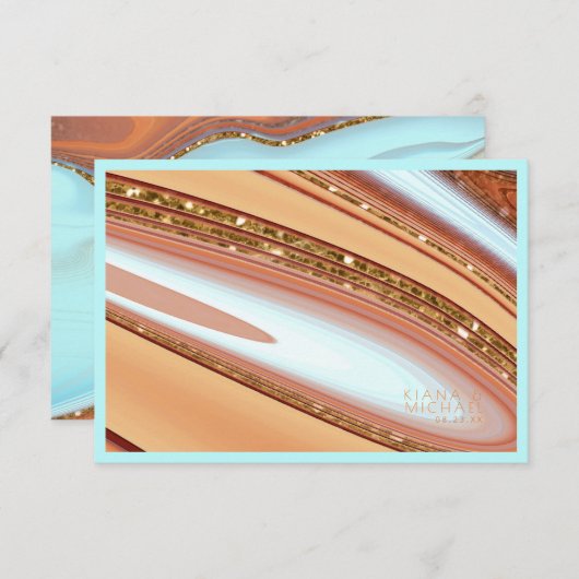 Abstrakter Glitzer Strata Wedding Details SB ID903 Begleitkarte (Vorne/Hinten)