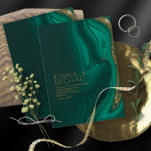 Abstrakter Glitzer Strata Wedding Dk Green ID903 Einladung