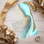 Abstrakter Glitzer Strata Wedding ID903 Acryleinladungen