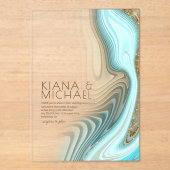 Abstrakter Glitzer Strata Wedding ID903 Acryleinladungen (Vorderseite)