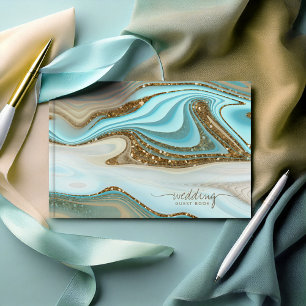 Abstrakter Glitzer Strata Wedding ID903 Gästebuch