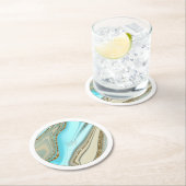 Abstrakter Glitzer Strata Wedding ID903 Runder Pappuntersetzer (Vor Ort)