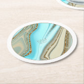 Abstrakter Glitzer Strata Wedding ID903 Runder Pappuntersetzer (Angewinkelt)