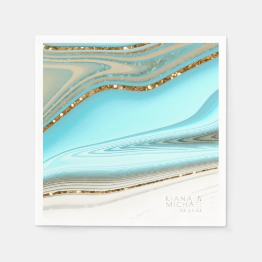 Abstrakter Glitzer Strata Wedding ID903 Serviette (Vorderseite)