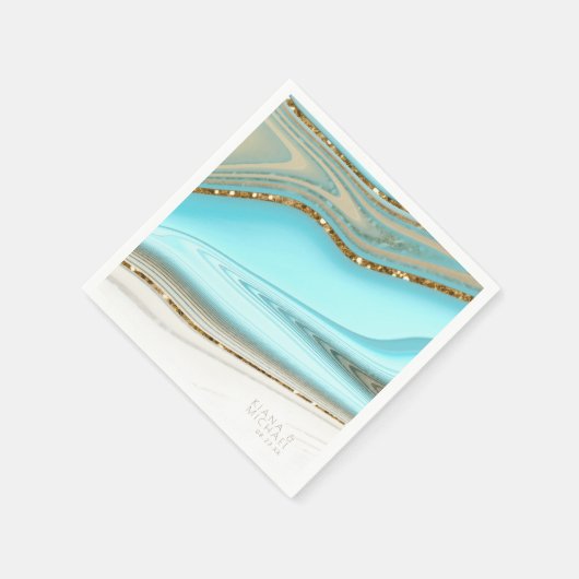 Abstrakter Glitzer Strata Wedding ID903 Serviette (Ecke)