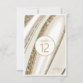 Abstrakter Glitzer Strata Wedding Ivory ID903 Einladung (Rückseite)