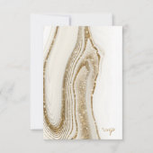 Abstrakter Glitzer Strata Wedding Ivory ID903 RSVP Karte (Vorderseite)