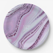 Abstrakter Glitzer Strata Wedding Lilac ID903 Pappteller (Vorderseite)