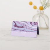 Abstrakter Glitzer Strata Wedding Lilac ID903 Platzkarte (Rückseite)