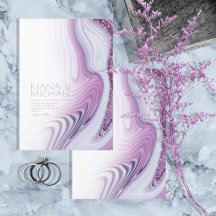 Abstrakter Glitzer Strata Wedding Lilac/Wht ID903