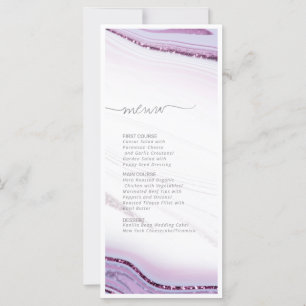 Abstrakter Glitzer Strata Wedding Menu 2 Lilac ID9