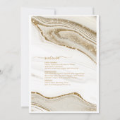 Abstrakter Glitzer Strata Wedding Menu Ivory ID903 (Rückseite)