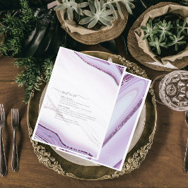 Abstrakter Glitzer Strata Wedding Menu Lilac/W ID9