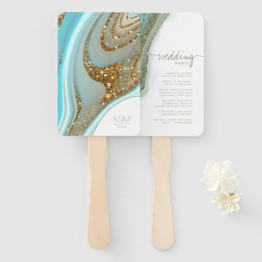 Abstrakter Glitzer Strata Wedding Party ID903 Fächer (Vorne und Hinten)