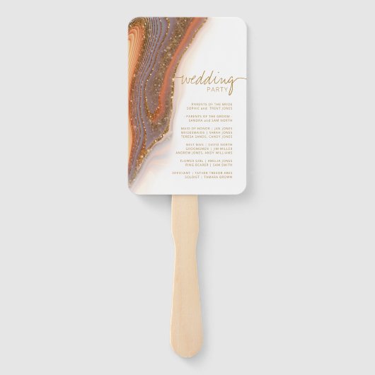 Abstrakter Glitzer Strata Wedding Party SW ID903 Fächer (Rückseite)