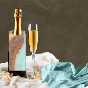 Abstrakter Glitzer Strata Wedding SB ID903 Flaschenanhänger