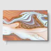 Abstrakter Glitzer Strata Wedding SW ID903 Gästebuch (Vorderseite)