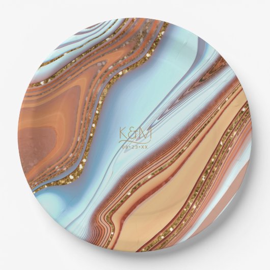 Abstrakter Glitzer Strata Wedding SW ID903 Pappteller (Vorderseite)