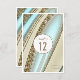 Abstrakter Glitzer Strata Wedding Tischnummer ID90