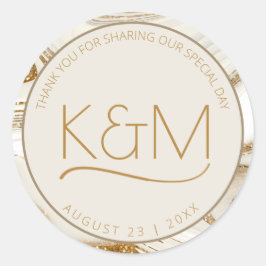 Abstrakter Glitzer Strata Wedding Vielen Dank, Ch Runder Aufkleber