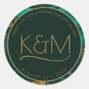 Abstrakter Glitzer Strata Wedding Vielen Dank G ID Runder Aufkleber