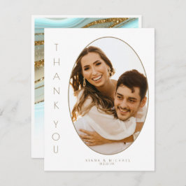 Abstrakter Glitzer Strata Wedding Vielen Dank, ID9 Dankeskarte