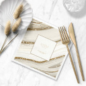 Abstrakter Glitzer Strata Wedding Vielen Dank IV I Serviette