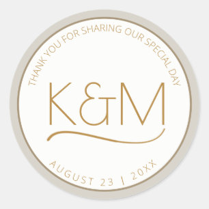 Abstrakter Glitzer Strata Wedding Vielen Dank St I Runder Aufkleber