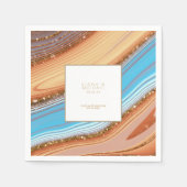 Abstrakter Glitzer Strata Wedding Vielen Dank SW I Serviette (Vorderseite)