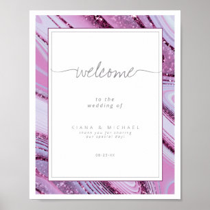 Abstrakter Glitzer Strata Wedding Wht Lilac ID903 Poster