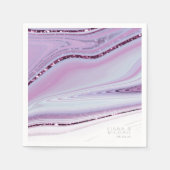 Abstrakter Glitzer Strata Wedding Wht Lilac ID903 Serviette (Vorderseite)