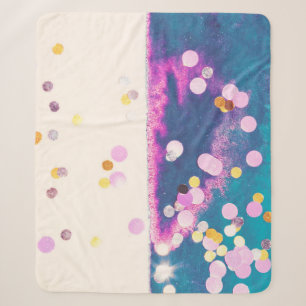 Abstrakter glitzernder blauer Wasserfarbensplash Sherpadecke