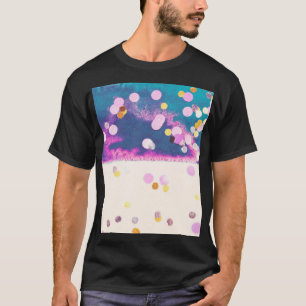 Abstrakter glitzernder blauer Wasserfarbensplash T-Shirt