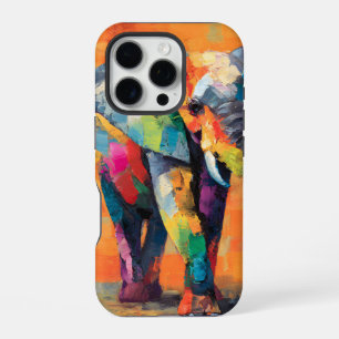 Abstrakter glücklicher Regenbogen-Elefant iPhone 16 Pro Hülle