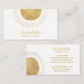 Abstrakter Gold Circle Handmade Schmuck Visitenkarte (Vorne/Hinten)