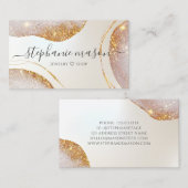 Abstrakter Gold Glitzer Perlescent Telefonnummerkarte (Vorne/Hinten)