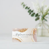 Abstrakter Gold Glitzer Perlescent Telefonnummerkarte (Stehend Vorderseite)