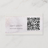 Abstrakter Gold Lilac Brush Stoß Wasserfarbe QR Co Visitenkarte (Vorderseite)